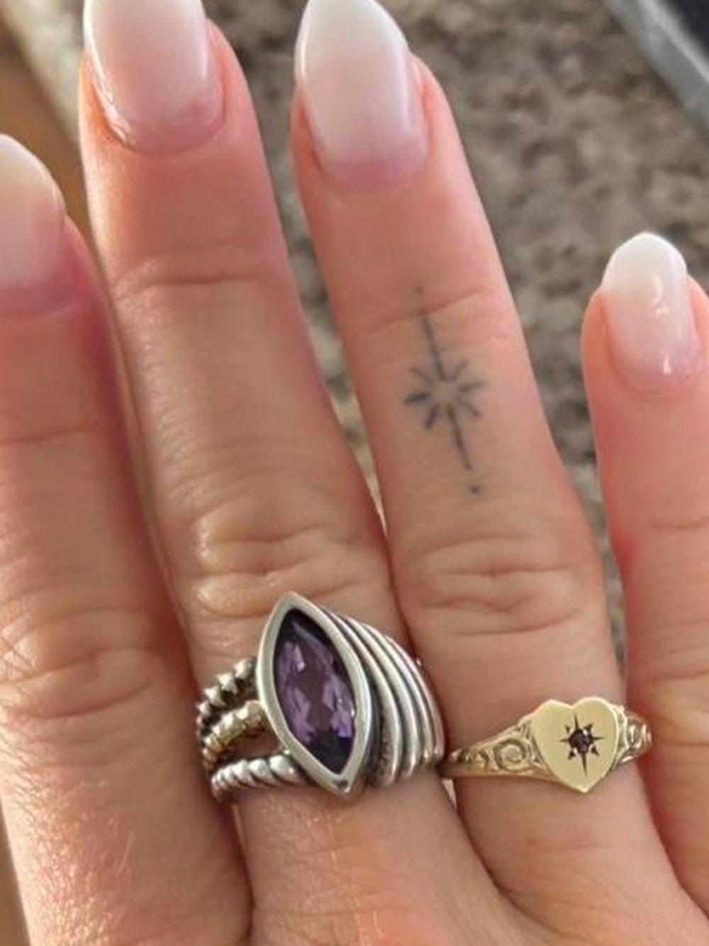Super Rare Antique / Vintage Amethyst Ring - Silver & Gold